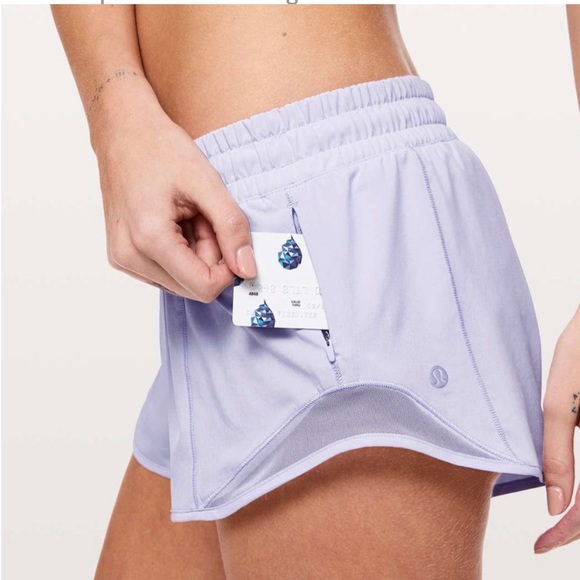 lululemon athletica Pants - Hotty Hot Low-Rise Lined Short 4" Serene Blue EUC Size 6 no rips tears or stains